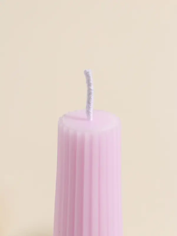 Набор свечей, 3.5х23 см, 2 шт "Башня" светло-розовый 4х9,5х25 см