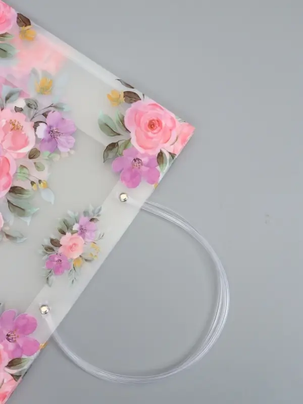 Пакет подарочный прозрачный , "Цветы" 30 х 26 х 12