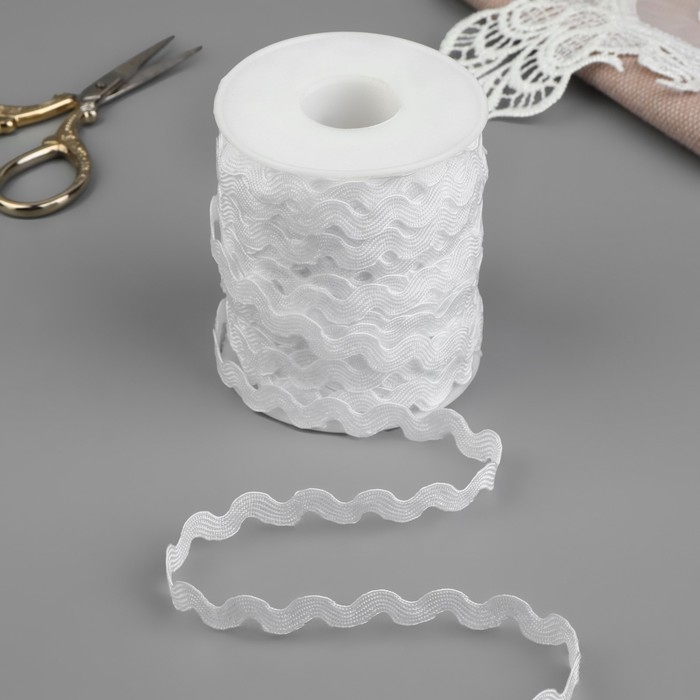 Тесьма отделочная «Вьюнчик», 5 мм, 27 ± 1 м, цвет белый Тесьма отделочная «Вьюнчик», 5 мм, 27 ± 1 м, цвет белый