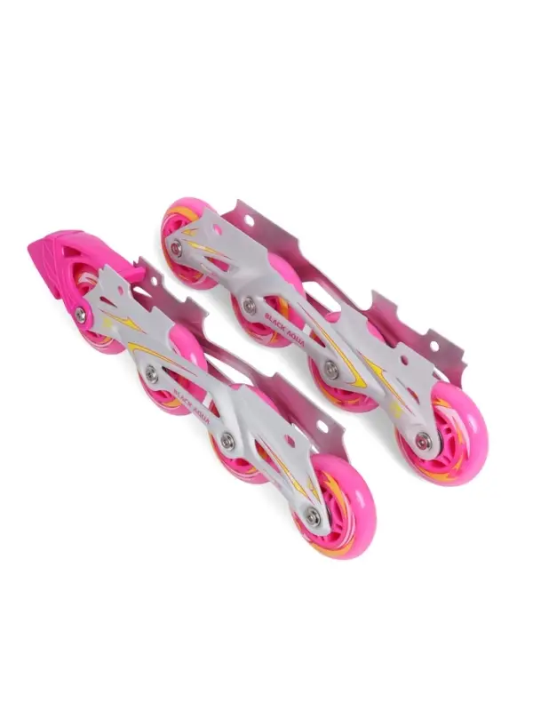 Коньки раздвижные BlackAqua, р. 35-38, для фитнеса, с роликовой платформой, цвет фуксия Коньки раздвижные BlackAqua, р. 35-38, для фитнеса, с роликовой платформой, цвет фуксия