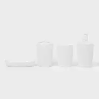 Набор для ванной комнаты Aqua, 4 предмета, пластик, белый