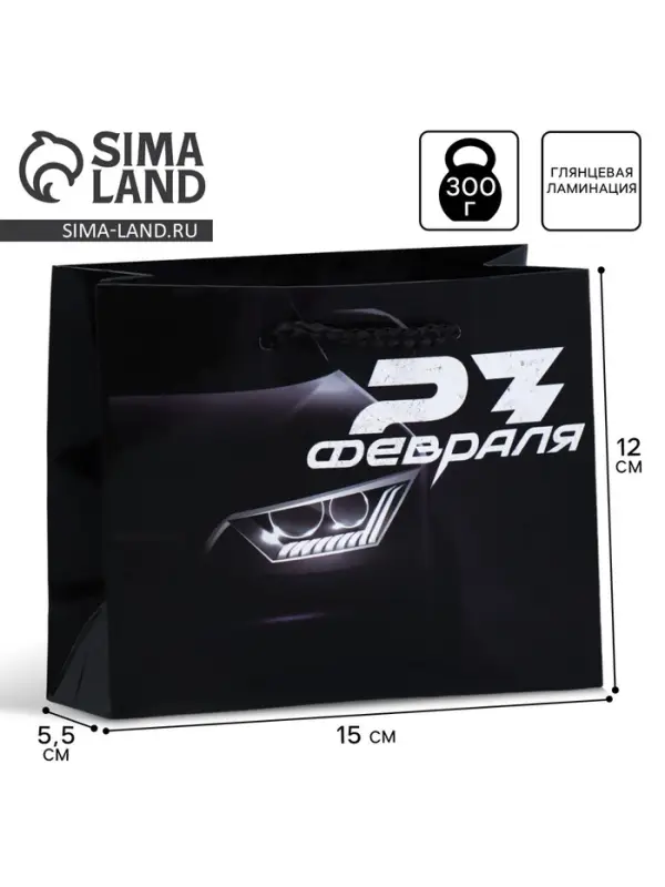 Пакет подарочный ламинированный, упаковка, &laquo;С 23 февраля&raquo;, S 12&times;15&times;5.5 см