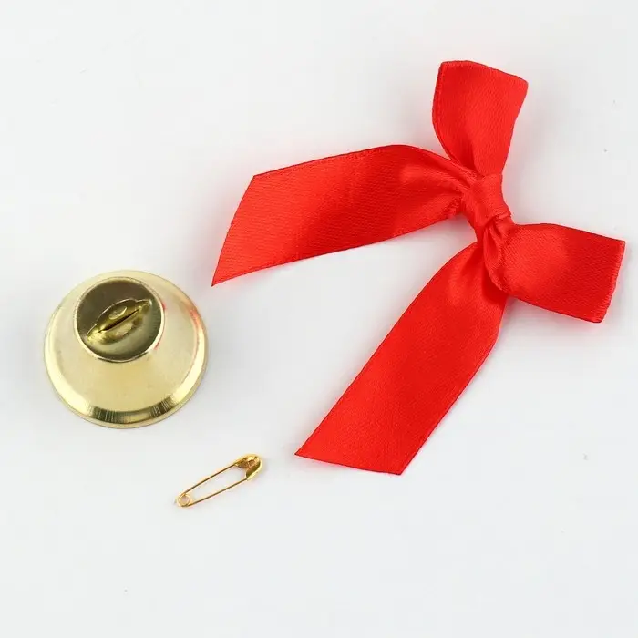 Колокольчик на булавке с бантом на выпускной, красный, d = 3,6 см Колокольчик на булавке с бантом на выпускной, красный, d = 3,6 см