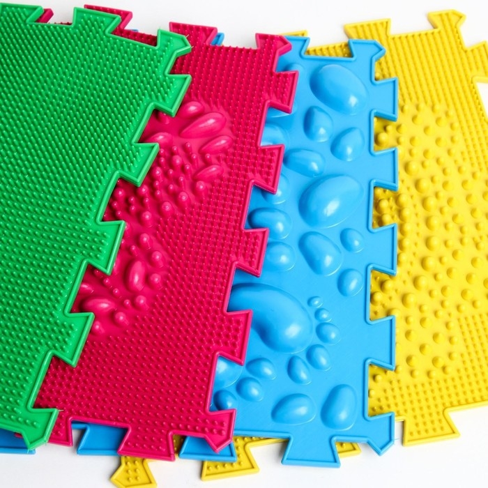 Модульный массажный коврик ОРТО ПАЗЛ «Начинайка», 8 модулей, 4 вида Модульный массажный коврик ОРТО ПАЗЛ «Начинайка», 8 модулей, 4 вида