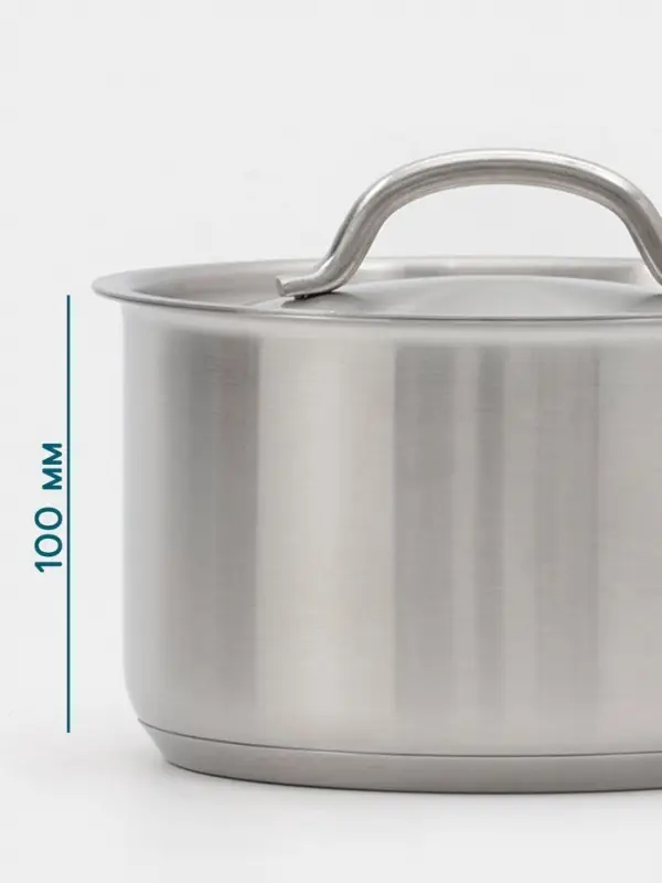 Ковш Hanna Kn&ouml;vell, 2 л, d=16, h=10 см, с крышкой, толщина стенки 0.8 мм, индукция, нержавеющая сталь