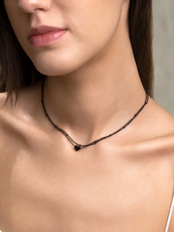 Кулоны на цепочке &laquo;Сердце&raquo;, набор 3 шт. L=35 + удлинитель 7 см, разноцветный