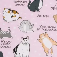 Бумага упаковочная глянцевая &laquo;Коты&raquo;, 70&times;100 см