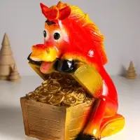 Копилка "Конь с сундуком" 27х18,5х23,5 см, цветной, гипс
