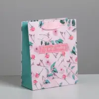 Пакет подарочный ламинированный, упаковка, &laquo;My best wishes&raquo;, S 12 х 15 х 5.5 см