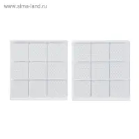 Накладка мебельная квадратная ТУНДРА, размер 25×25 мм, 18 шт., полимерная, белая