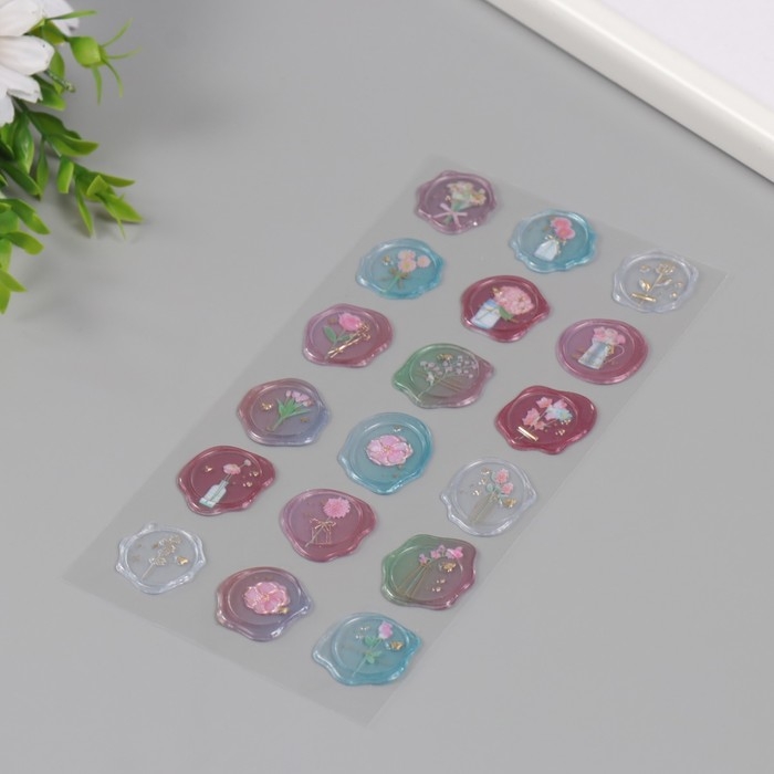 Наклейки для творчества пластик Наклейки для творчества пластик "Цветочные богатства" 9,3х20,4 см