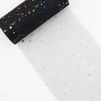 Фатин с разноцветными блёстками, 15 см, 23&plusmn;1 м, 11&plusmn;1 г/м&sup2;, чёрный №40