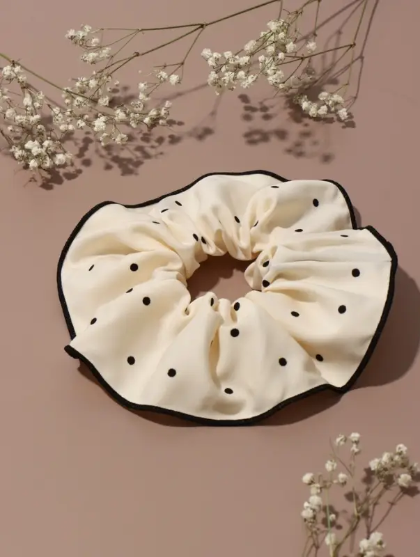 Резинка для волос "Орбита гранд" горох, 13 см, молочный