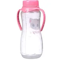 Бутылочка для кормления M&B &laquo;Кошечка Софи&raquo;, классическое горло, приталенная, с ручками, 250 мл., от 3 мес., розовый