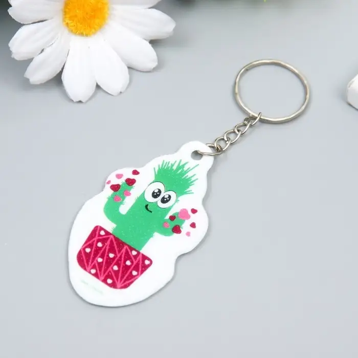 Брелок для ключей на кольце «Влюблённый кактус в горшочке», EVA, 3.5×6.5 см Брелок для ключей на кольце «Влюблённый кактус в горшочке», EVA, 3.5×6.5 см