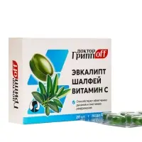 Леденцы Эвкалипт, Шалфей, Витамин С &laquo;Доктор ГриппOFF&raquo;, 20 штук