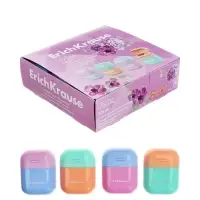 Точилка 1 отверстие с контейнером ErichKrause Case, Pastel Bloom, пластик, в дисплеи, микс