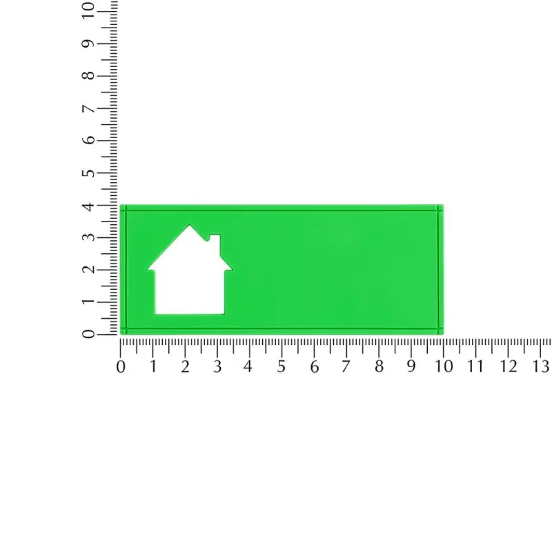 Лейбл из ПВХ с вырубкой «Дом», зеленый неон Лейбл из ПВХ с вырубкой «Дом», зеленый неон