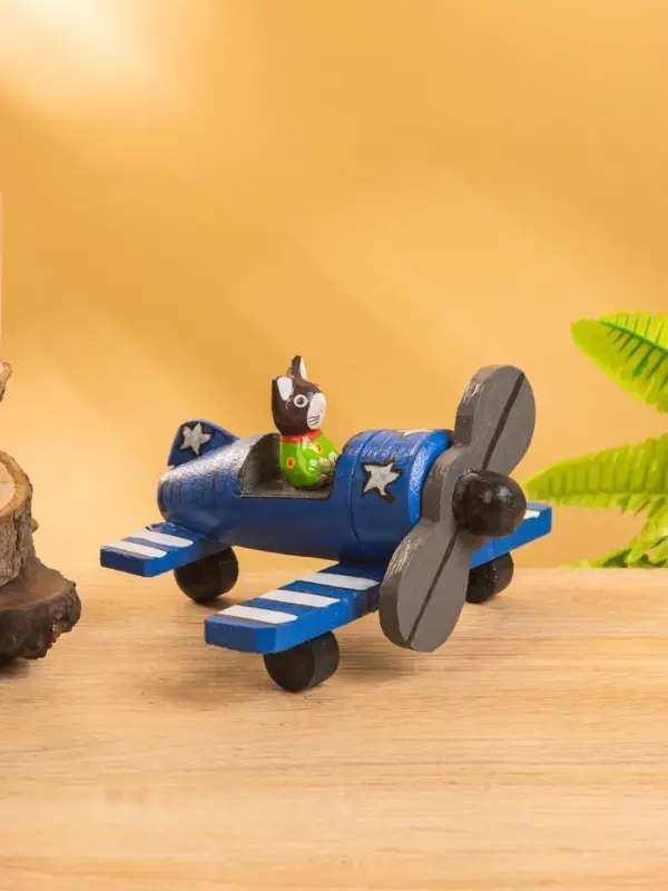 Сувенир интерьерный Сувенир интерьерный "Котик на самолёте" 15х13х8 см, дерево