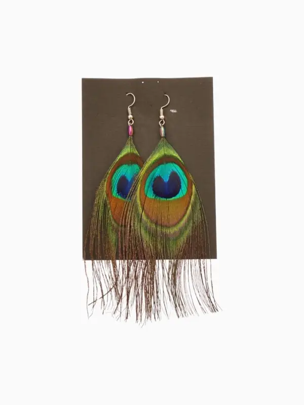 Серьги Серьги "Павлин" 5х12 см