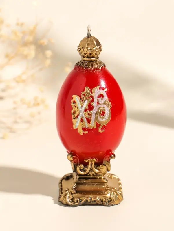 Свеча декоративная "Пасхальное яйцо на подставке" 5х11 см, 97 гр