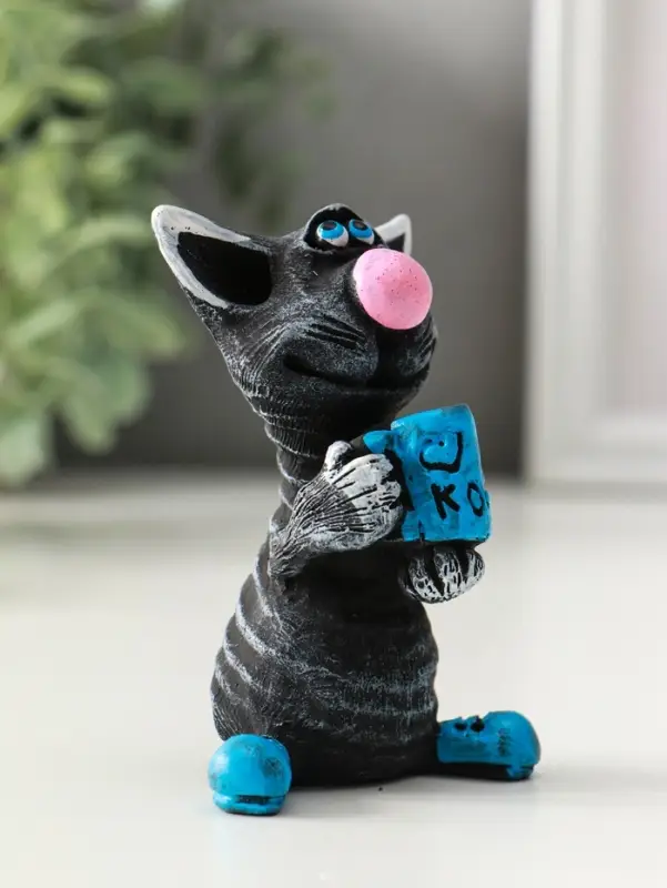 Фигурка полистоун &laquo;Кот с кружкой&raquo;, 8 см