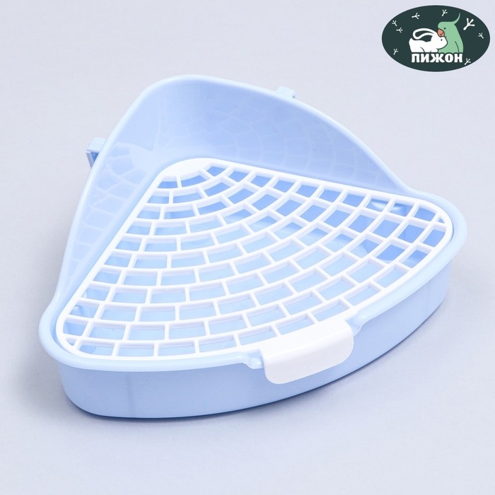 Туалет угловой для кроликов и хорьков Туалет угловой для кроликов и хорьков "Пижон", 24 х 18 х 11 см, синий