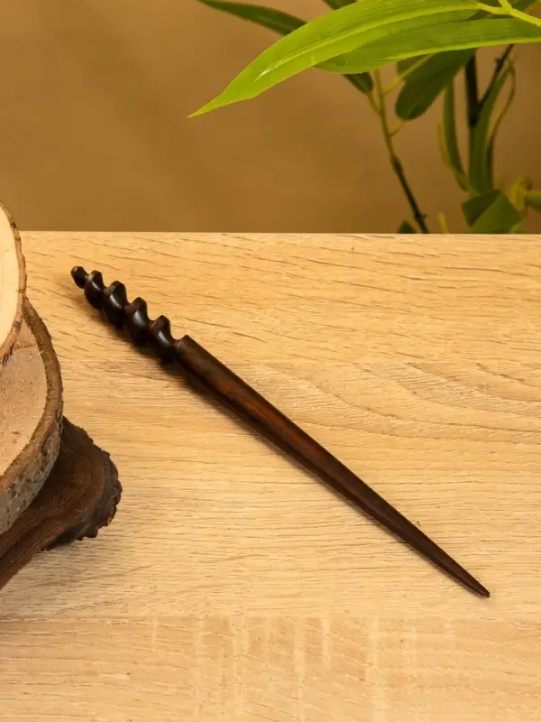 Заколка для волос фигурная, дерево Соно, 20 см, цв. тёмно-коричневый