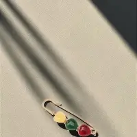 Булавка &laquo;Сердечки&raquo;, 7 см, цветная в золоте