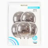 Воздушные шары фольгированные, набор &laquo;Диско-шар&raquo;, 5 шт.