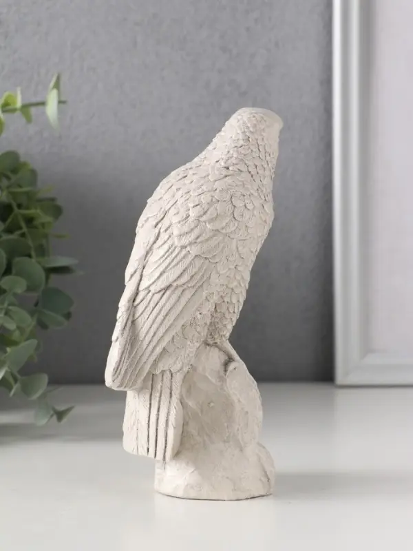 Фигура «Ворон на камне», 15.5×5.5×10 см, серая