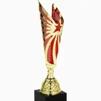 Кубок 187 С, наградная фигура, золото, подставка мрамор, 37&times;8.5&times;8.5 см