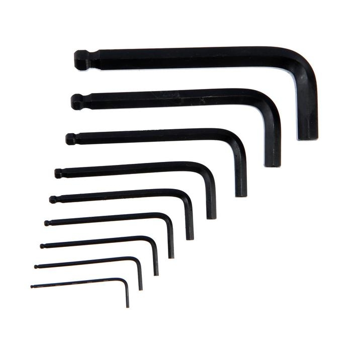 Набор ключей шестигранных ТУНДРА black, с шаром, CrV, 1.5 - 10 мм, 9 шт. Набор ключей шестигранных ТУНДРА black, с шаром, CrV, 1.5 - 10 мм, 9 шт.