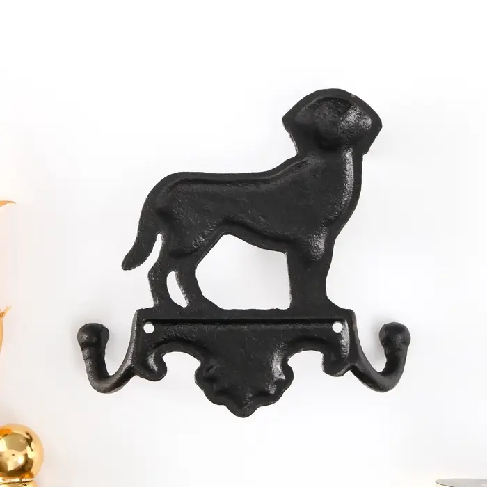Крючки настенные &laquo;Собака&raquo;, ключница декоративная, чугун, 16&times;4&times;16 см
