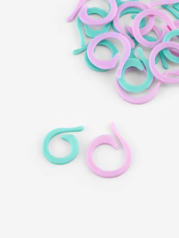 Кольцо-маркер для вязания, d=1.6 / 2.1 см, 20 шт., разноцветное