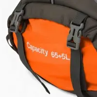 Рюкзак тур 65+5л, 30*20*53, отдел на шнурке, 5нар+2вн кармана, цвет оранжевый