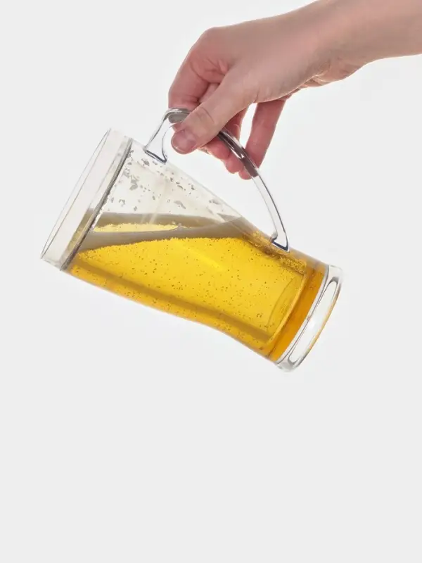 Кружка для пива охлаждающая, 420 мл, пластик, прозрачная