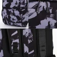 Рюкзак школьный на молнии, с карманами, абстрактным рисунком, размер 30&times;13&times;42 см, чёрный