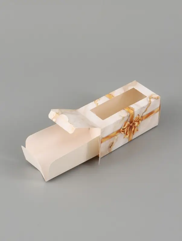 Коробка подарочная с окном &laquo;Мрамор&raquo;, 12&times;5.5&times;5.5 см, самосборная