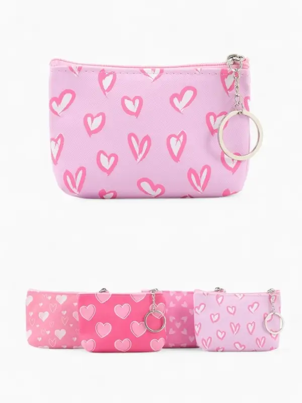 Кошелёк маленький &laquo;Сердечки&raquo;, монетница, на молнии, 10.5&times;2.5&times;8 см, МИКС