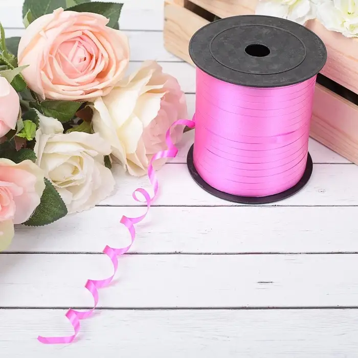 Лента упаковочная розовая, микс, 5 мм &times; 225 м