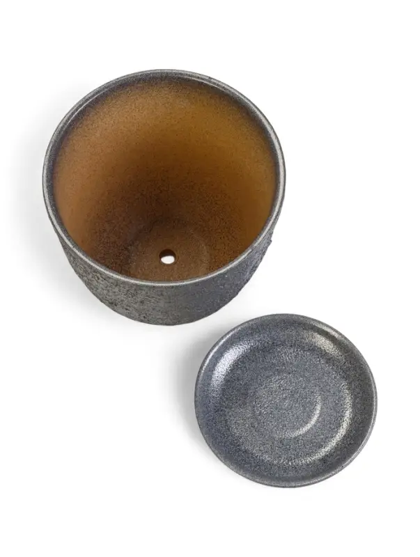 Горшок цветочный с поддоном 1,8 л, керамика  Горшок цветочный с поддоном 1,8 л, керамика "Шагрень" (М)