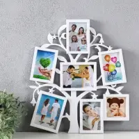 Фоторамка - коллаж на 7 фото 7&times;7 см, 7&times;10 см, 13&times;9 см &laquo;Дерево желаний&raquo;, белая, 36&times;31 см