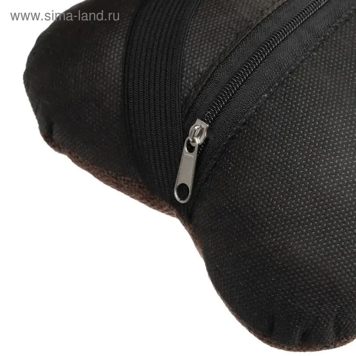 Подушка автомобильная косточка, на подголовник, лен, коричневый, 16х24 см Подушка автомобильная косточка, на подголовник, лен, коричневый, 16х24 см