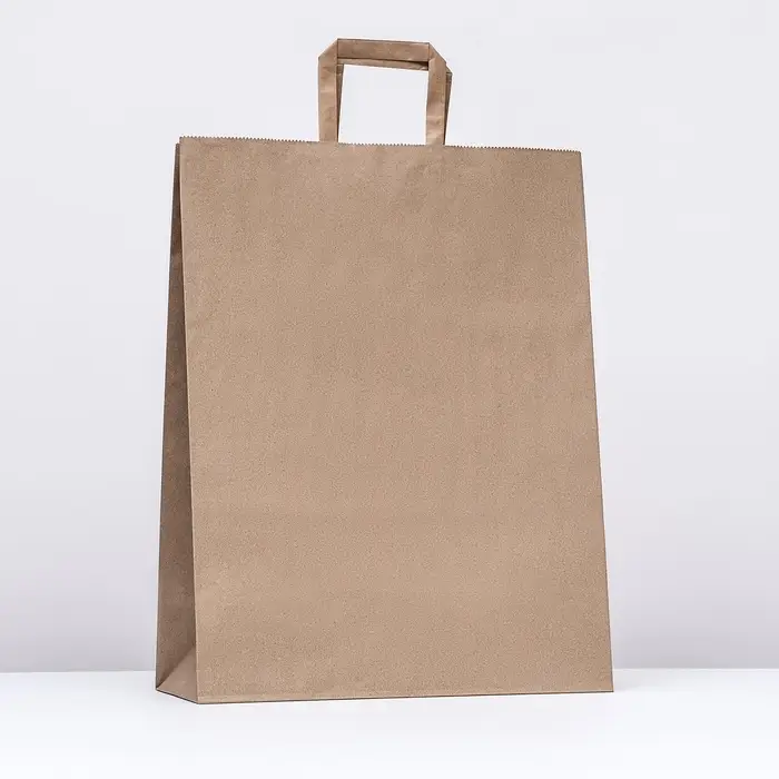 Пакет бумажный крафт, плоская ручка 35 х 15 х 45 см, 90 гр/м² Пакет бумажный крафт, плоская ручка 35 х 15 х 45 см, 90 гр/м²