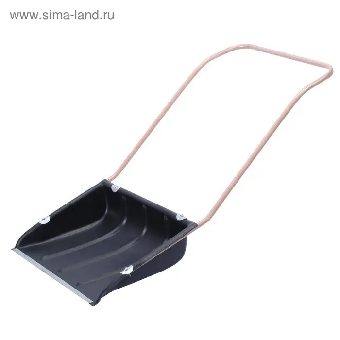 Движок пластиковый для уборки снега, чёрный ковш 600 × 470 мм, металлическая планка, металлическая ручка цвет МИКС Движок пластиковый для уборки снега, чёрный ковш 600 × 470 мм, металлическая планка, металлическая ручка цвет МИКС