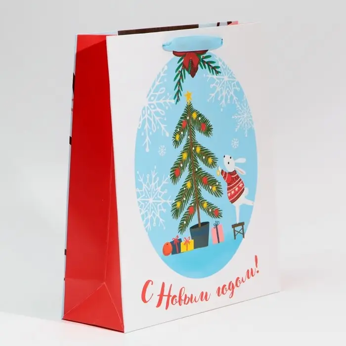 Пакет подарочный новогодний ламинированный «Новогодние приготовления», M 26 х 30 х 9 см