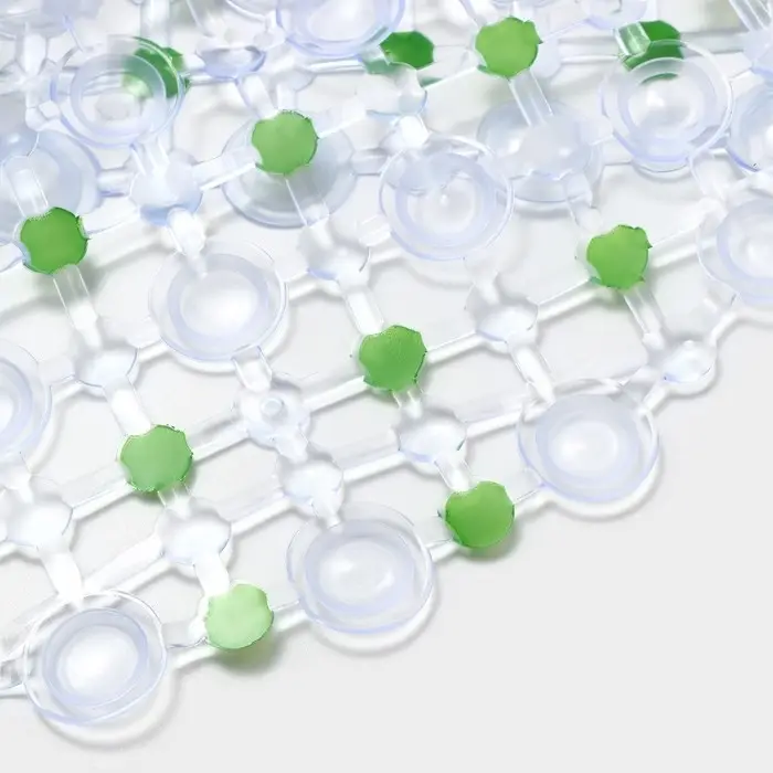 Коврик противоскользящий в ванну на присосках Доляна &laquo;Крапинка&raquo;, 36&times;66 см, зелёный