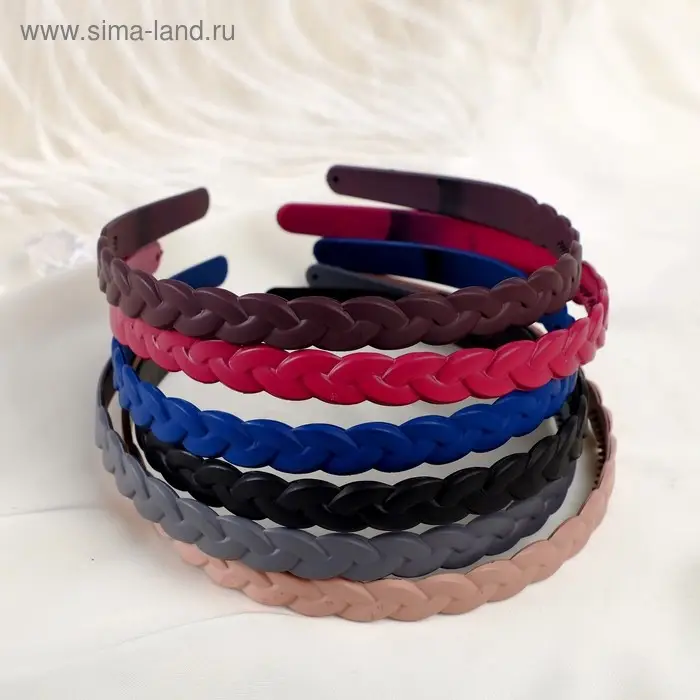 Ободок для волос  Ободок для волос "Матовый блик" коса, 1 см, микс