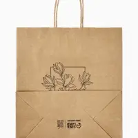 Пакет подарочный крафтовый &laquo;Цветочный&raquo; 22&times;25&times;12 см
